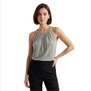 ⭐️ H By Halston ($89) 100% Linen Sage Green Sleeveless Tank Top - PTP 24
